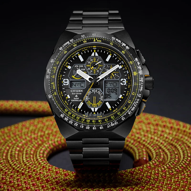 Citizen/西铁城光动能电波四代蓝天使多功能防水手表男JY8127-59E