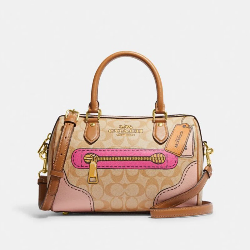 COACH/蔻驰直邮195031872778+CH168IMOT4女士中号拼色波斯顿桶包