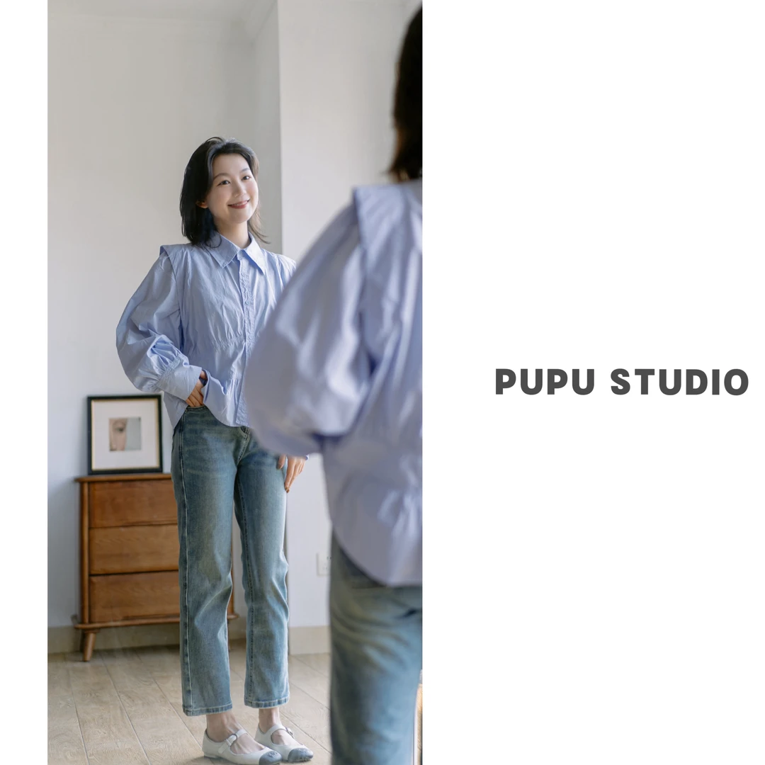 【小飞袖】纯棉棉质显瘦显高小衬衣