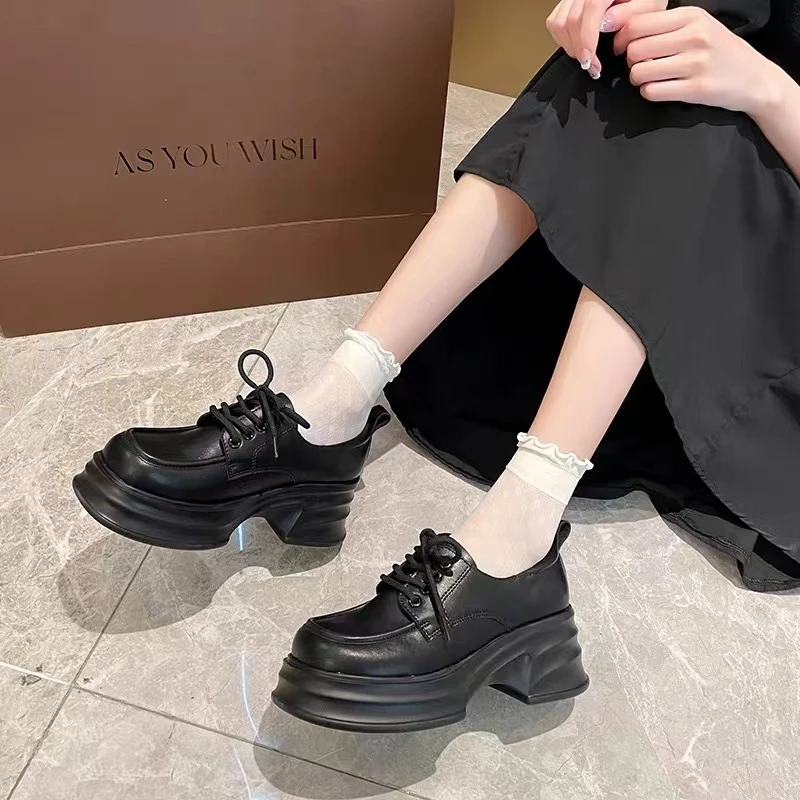 2558断码女鞋圆头乐福鞋复古英伦风时尚粗跟乐福鞋百搭休闲女单鞋