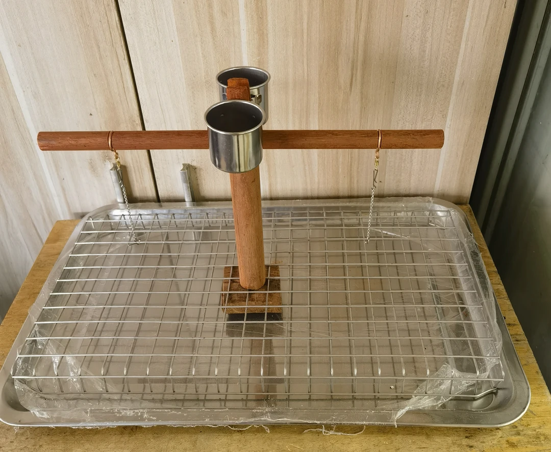 适合所有小型鹦鹉 双鸟站架，配钢丝网，粪便粘不到身  不含鸟