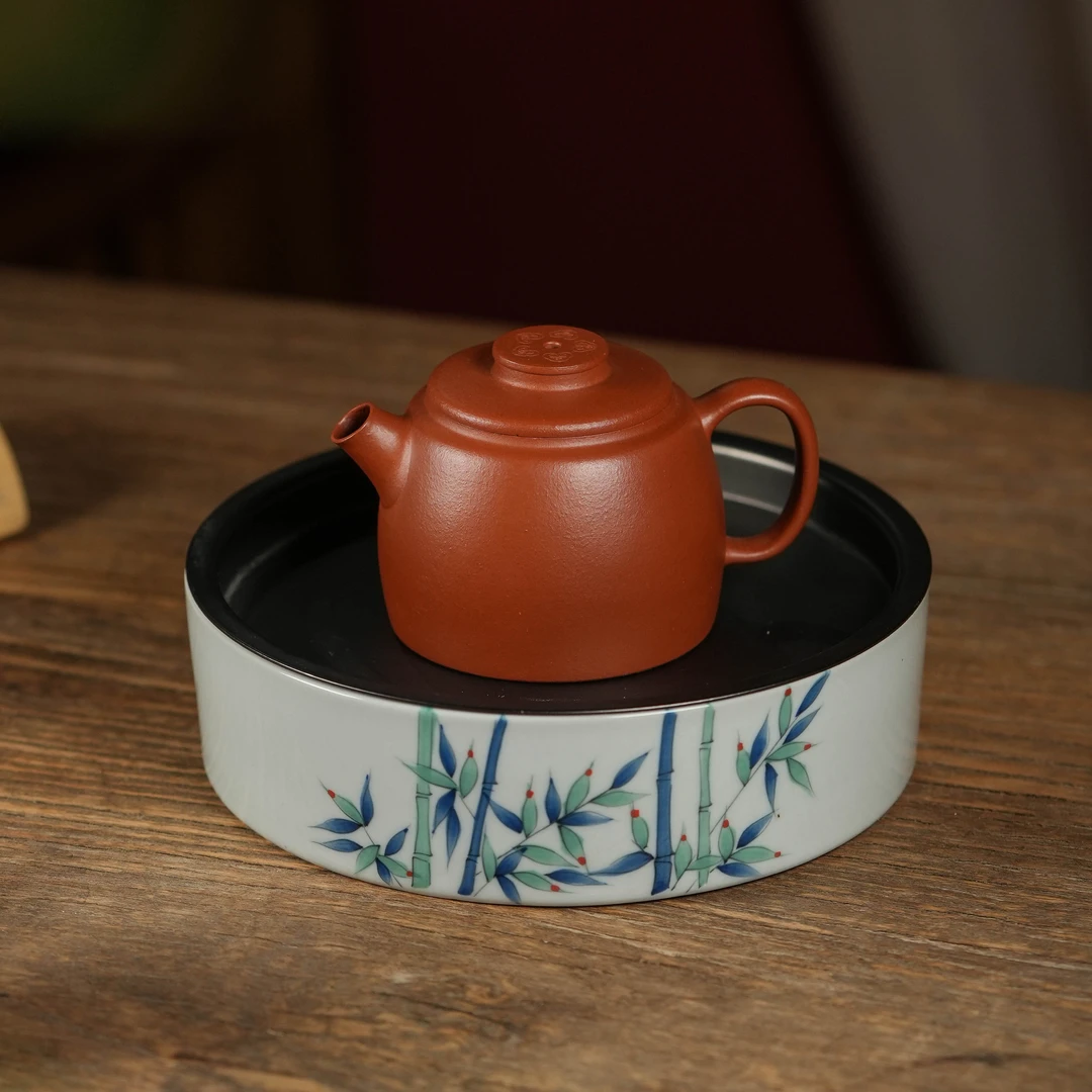 汪汪茶器 亘古 朱泥 120cc xyt 家用紫砂壶+粉青鱼澡烟灰缸