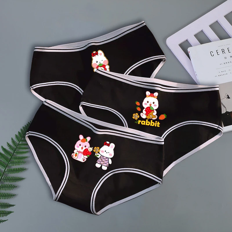 女童三角内裤少女学生棉质中大童8-12岁13黑色卡通青春期女孩底裤