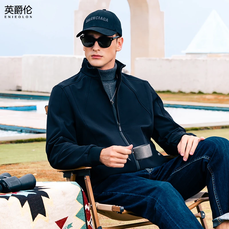 分割解构立领夹克男士秋季新款爽滑休闲运动外套秋装上衣服JK0886