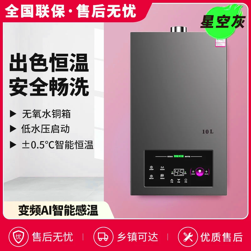 荣事达燃气热水器智能家用恒温10升天然气强排式液化气即热式洗澡