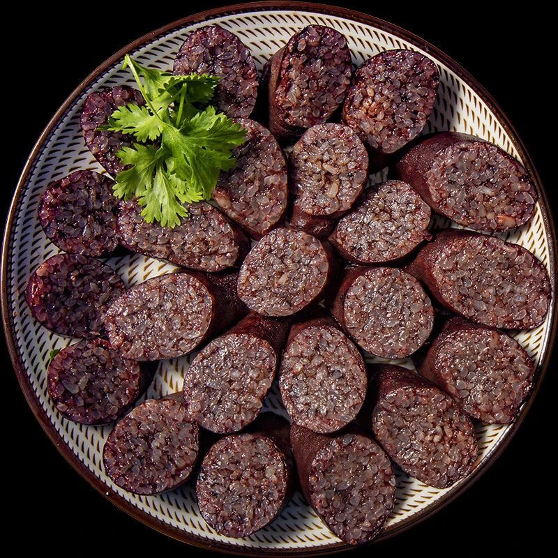 农家血肠粑湖南特产纯手工制作香糯脆血灌肠