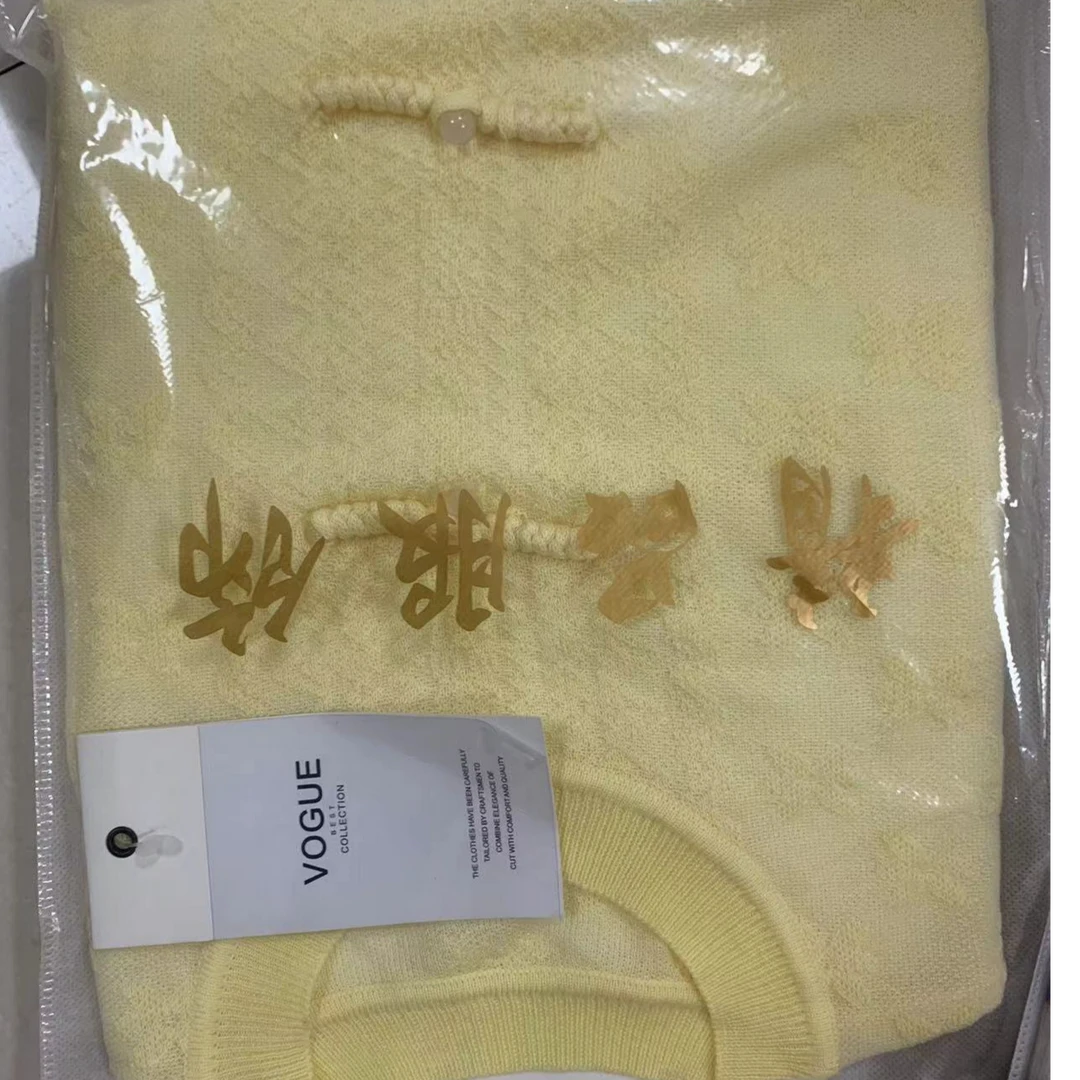 2024新款百搭圆领设计感小众针织短袖好看显瘦气质时尚针织衫