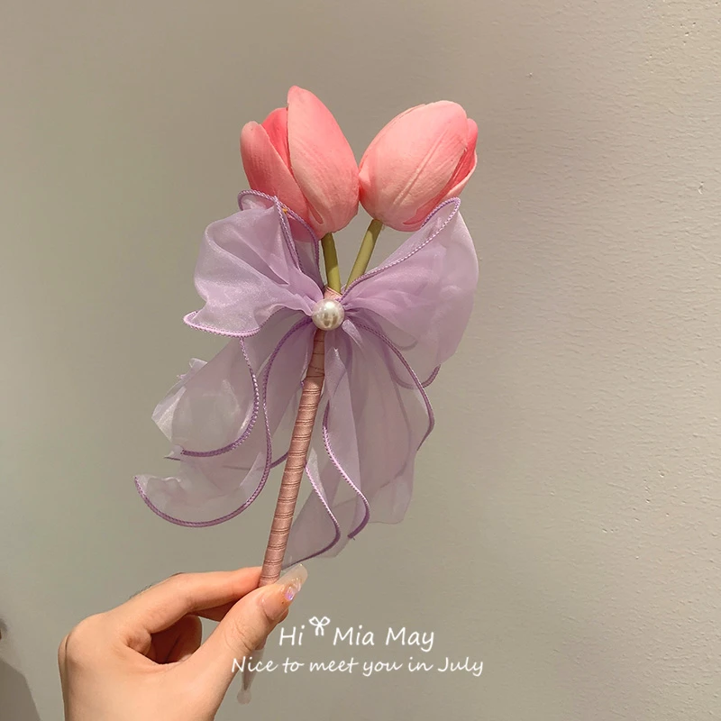 教师节礼物郁金香花笔送女老师2024新款高档手工DIY花束毕业季
