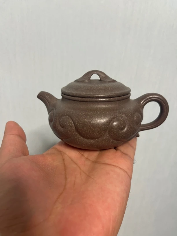 原矿黄龙山天青泥球壶如意仿古壶半手工制作170㏄
