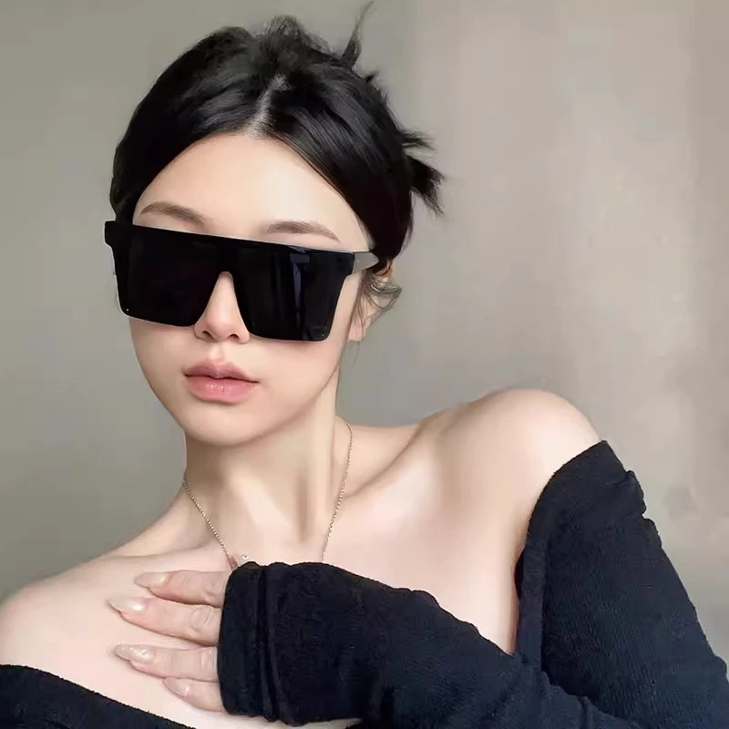 运动墨镜女复古连体超大框骑行眼镜防风防紫外线太阳镜男款显脸小