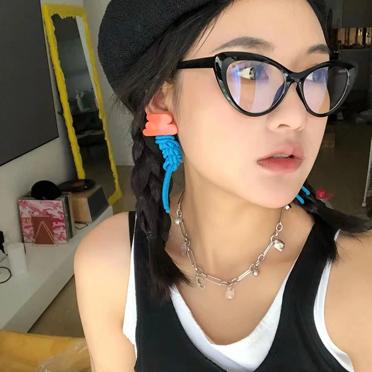 三角猫眼小框眼镜女ins欧美猫形辣妹Y2K素颜神器黑框近视眼镜框架