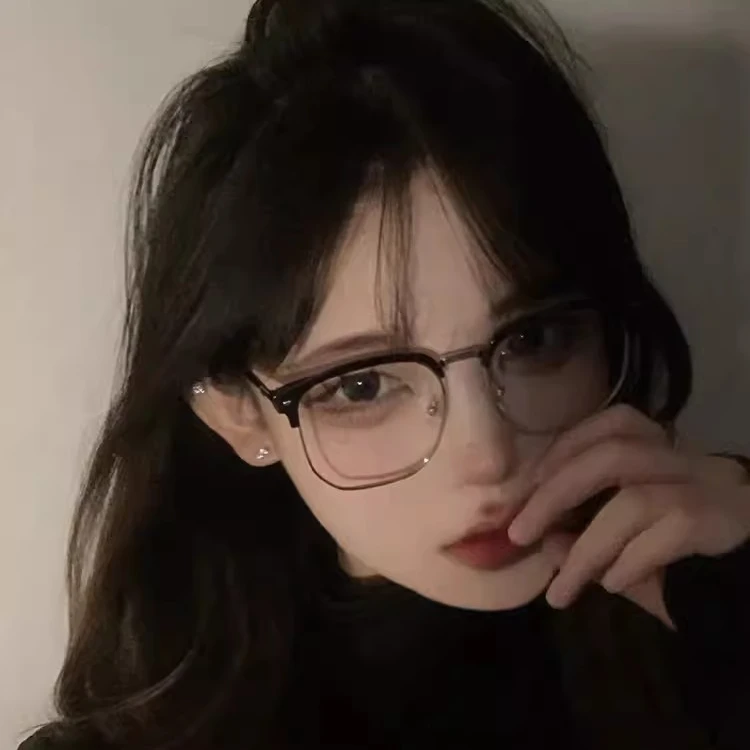韩版复古半框眼镜男款潮大脸可配度数近视眼镜框架女圆脸黑色镜架