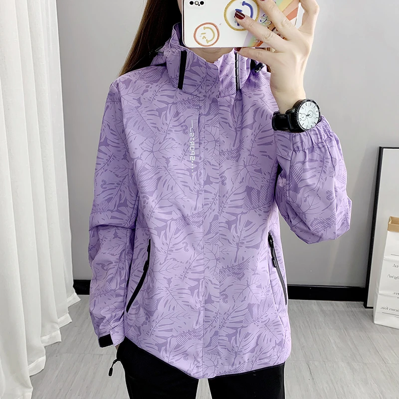 雄狮丹奴情侣款冲锋衣迷彩春秋外套休闲运动户外防水连帽风衣外套