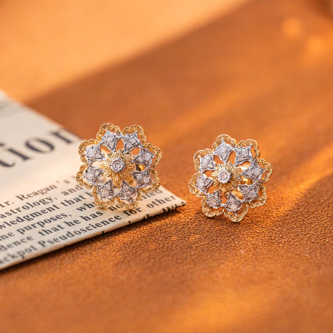 【奢小姐珠宝】18K金“斯嘉丽”钻石耳钉-KWC416