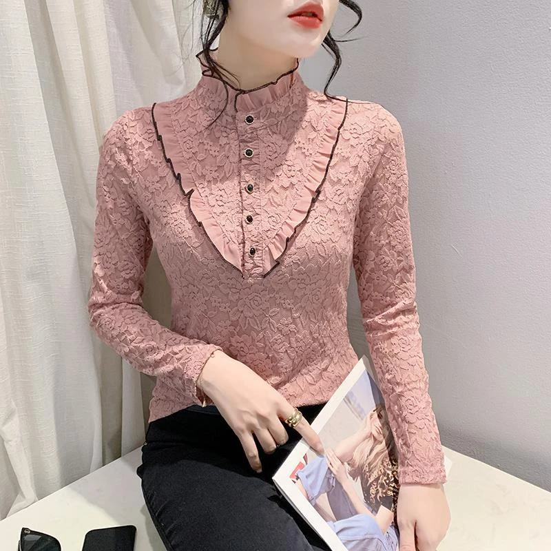 摩登上衣跳舞服装新款网红舞蹈服女装拉丁广场吉特巴蕾丝打底衫