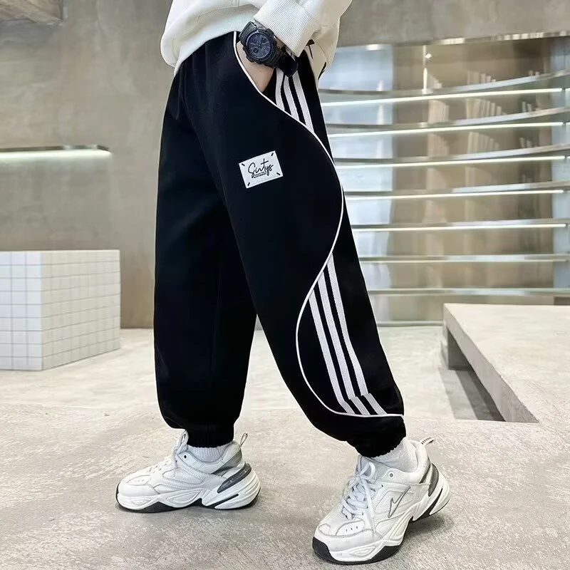 儿童装男童秋装裤子2024新款中大童春秋款男孩运动薄款夏季防蚊裤