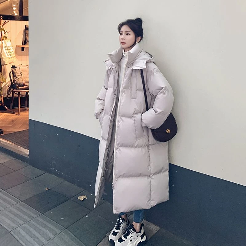 波司登羽绒服服女2023年冬季新款中长款过膝羽绒韩版宽松加厚面包