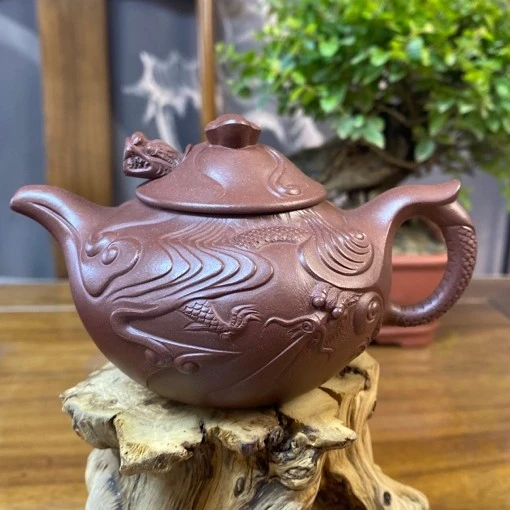 底槽青泥料：大云龙紫砂壶容量300cc