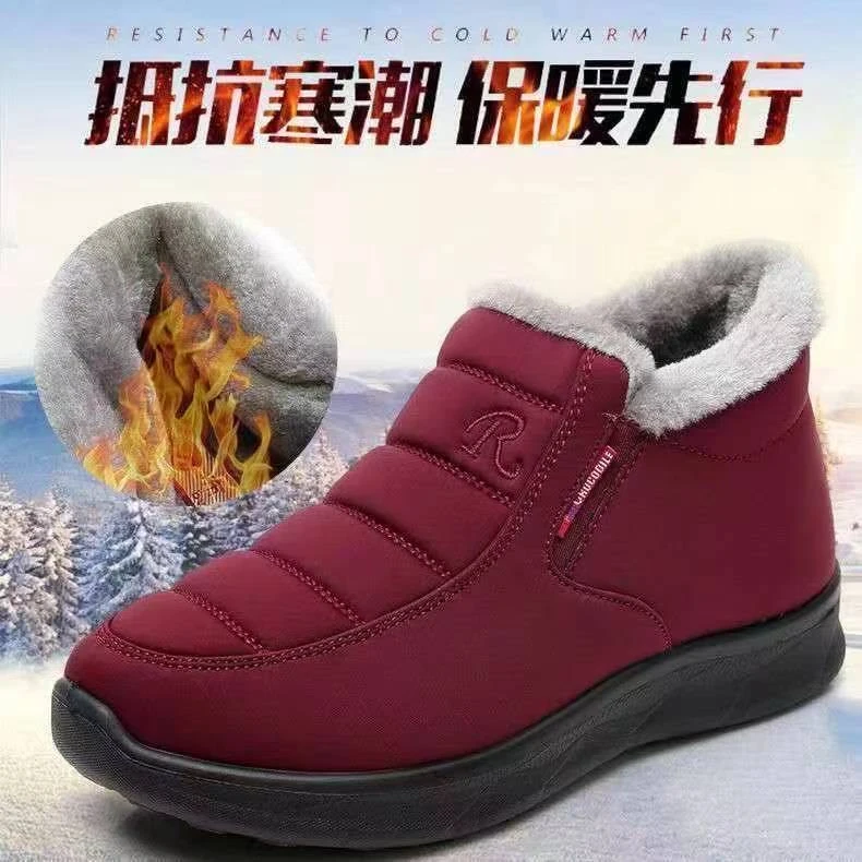 老北京布鞋加绒加厚保暖中老年妈妈棉鞋平底防滑老人棉鞋FZ-1