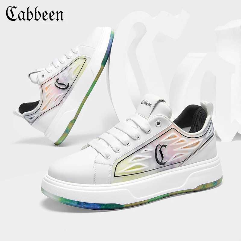卡宾男鞋夏季C标镂空透气小白鞋高街设计师款KPU多彩男士休闲板鞋