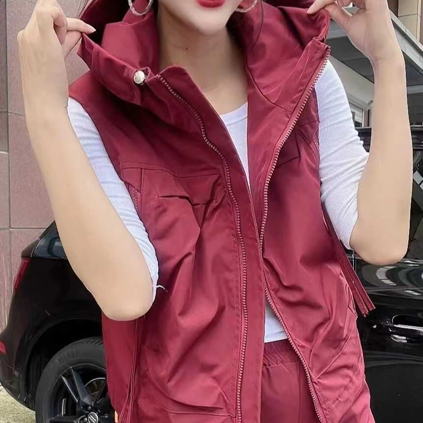 2025新款设计马甲休闲时尚上衣百搭连帽无袖春秋马甲外套