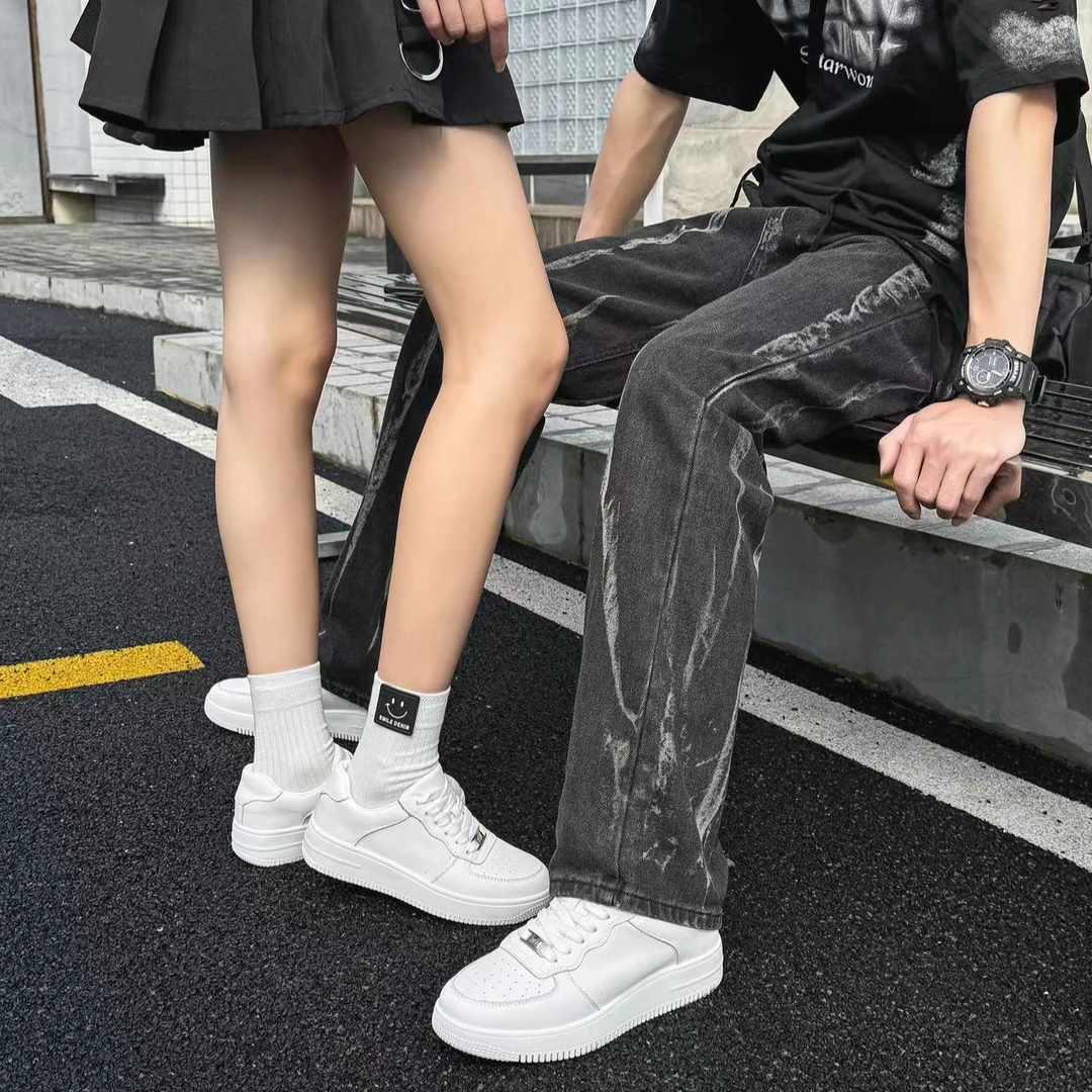 新款上新时尚百搭运动舒适韩版系带平底运动鞋96152