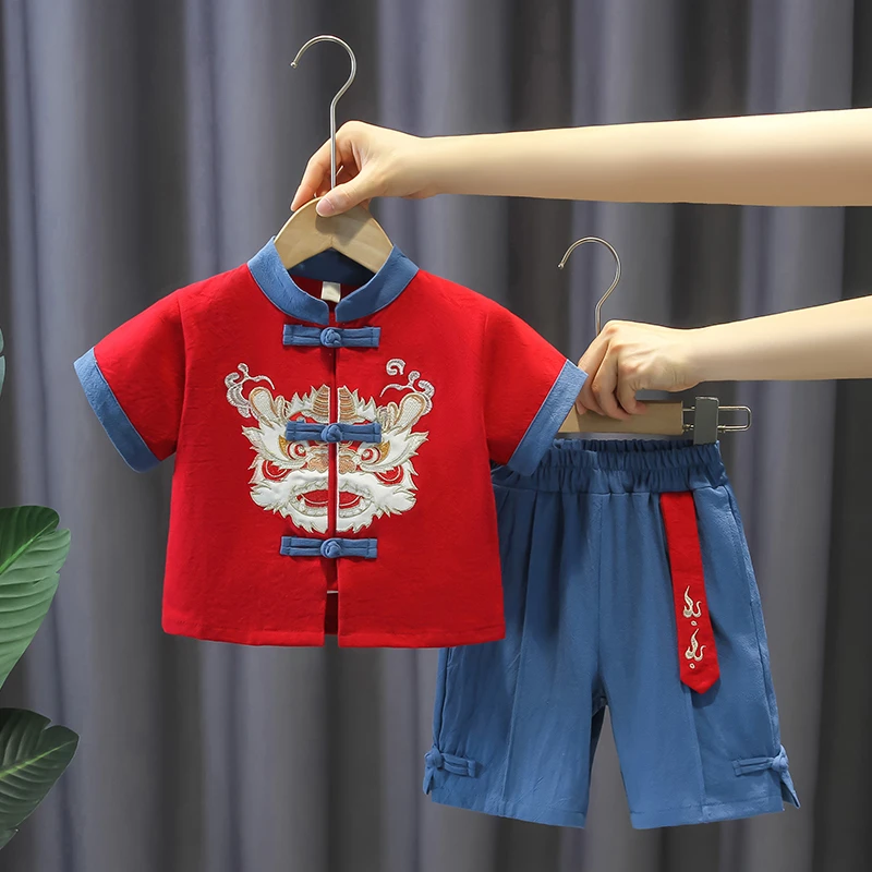 男童汉服夏季薄款宝宝古风周岁礼服儿童新中式唐装夏款国风两件套