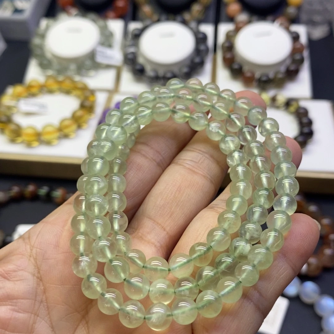 【闪购商品】葡萄石手链未镶嵌葡萄石三圈6.5m