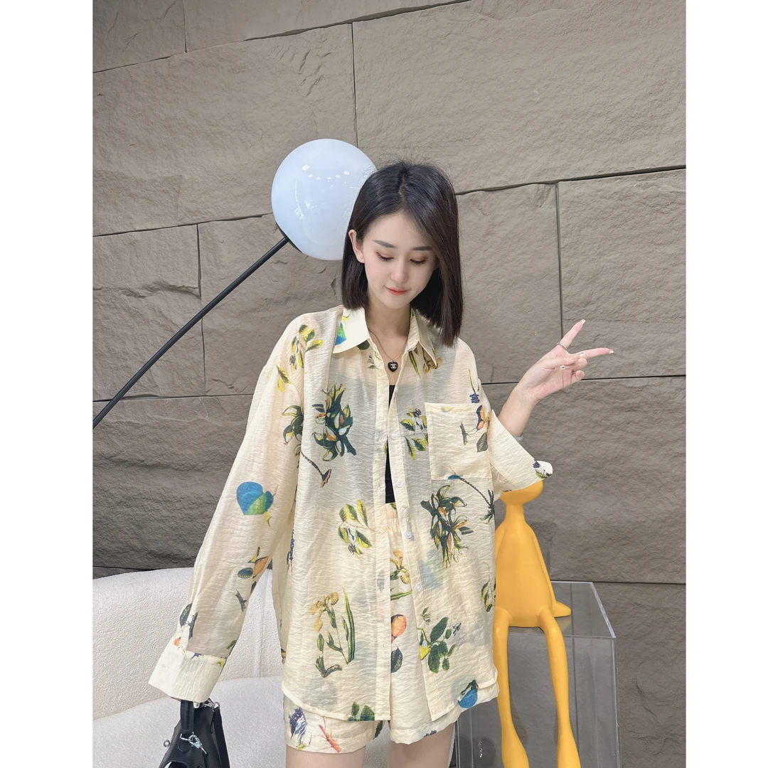 HUAMULAN/花木蘭【热带雨林】夏季新款薄款防晒空调衫印花时尚套装