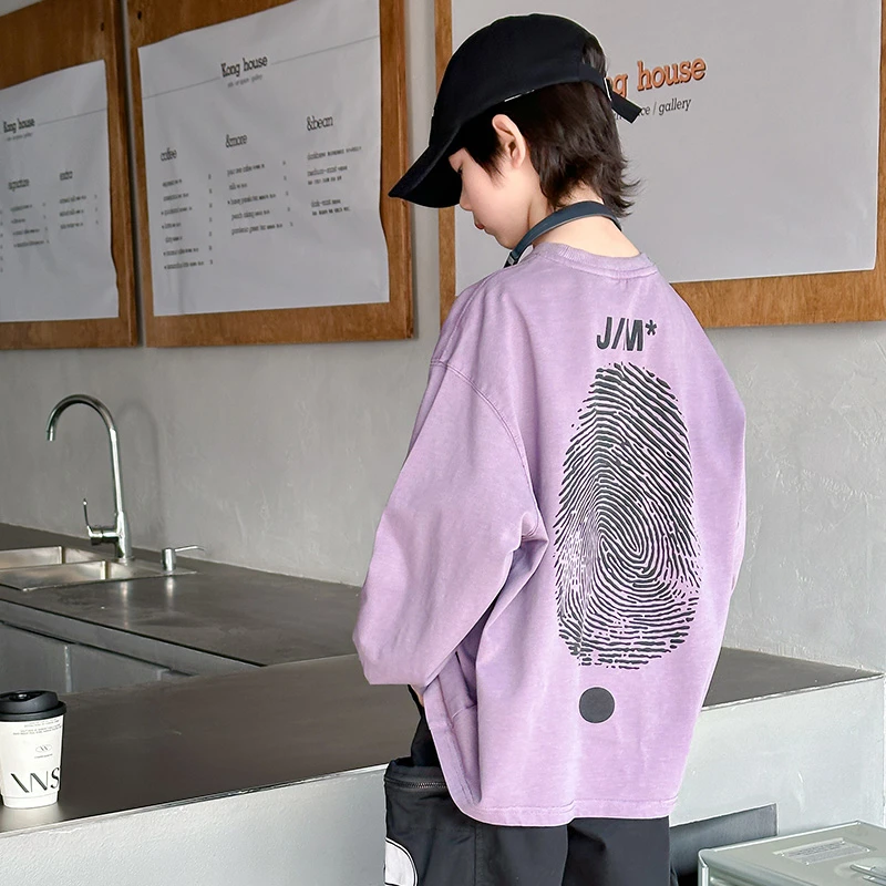 儿童卫衣潮款2025新款宽松时髦中大童打底衫洋气长袖上衣T恤