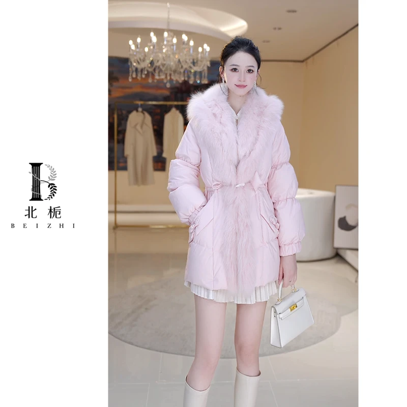 B BEIZHI/北栀【漫天星辰】牛角扣大狐狸毛领羽绒服811170