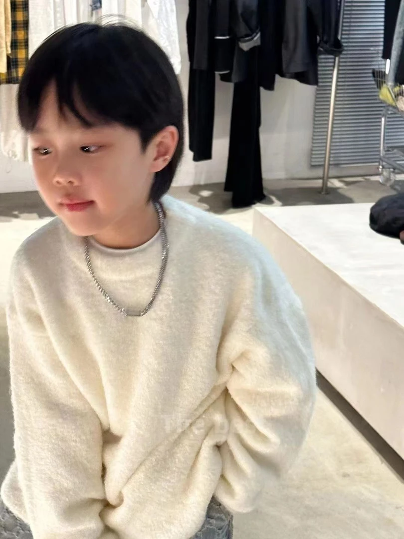 韩国童装男童毛衣2024冬装儿童针织衫毛毛衣时髦中大童