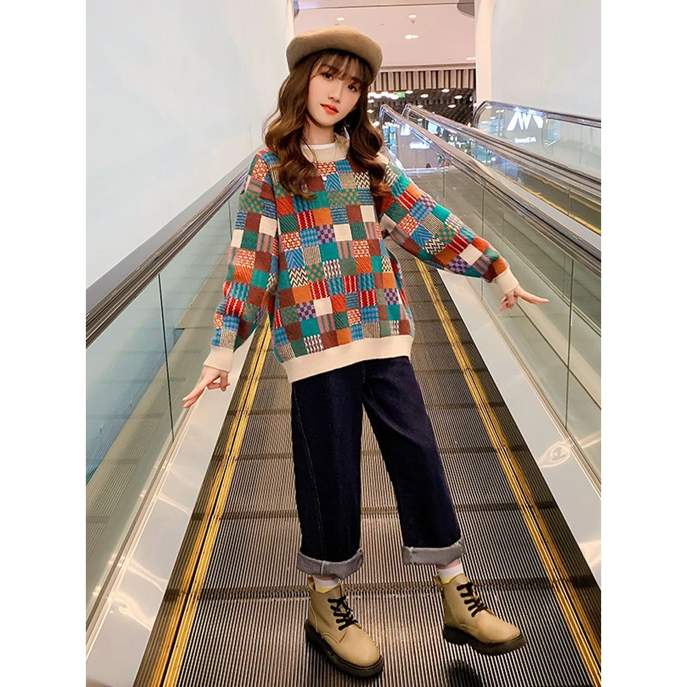 女童毛衣秋冬款加绒厚2024新款儿童针织打底衫大童装女孩冬季上衣