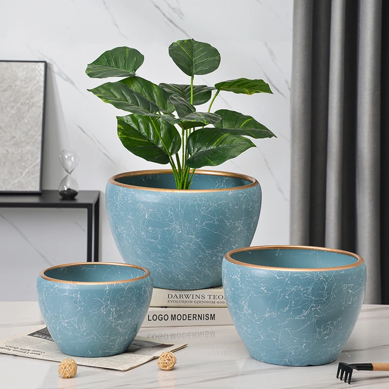 新款花盆陶瓷大号特大号创意有孔绿萝兰花发财树阳台室内花盆