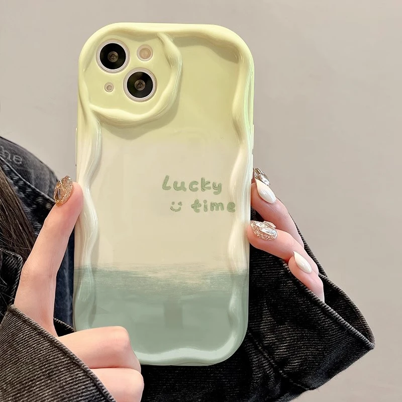 LUCKY适用苹果/华为/vivo/oppo奶油纹ins手机壳全包硅胶情侣新款