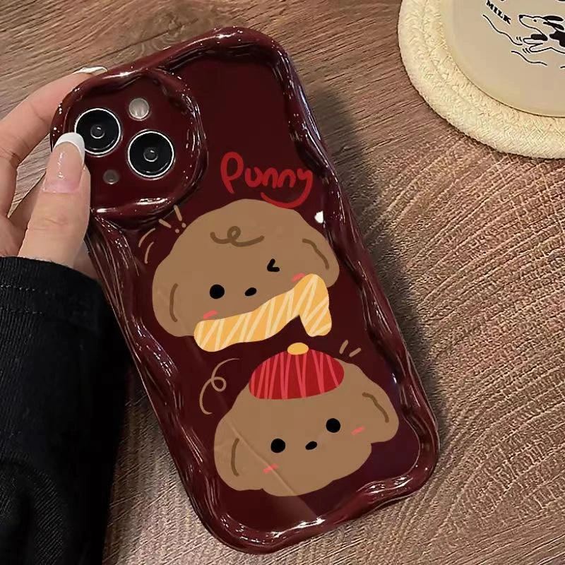 围巾小狗苹果华为荣耀vivo小米oppo手机壳卡通iPhone15/14全包软