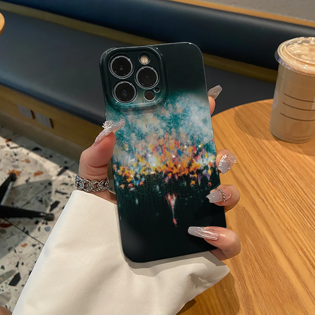 蔡国强同款烟花海市蜃楼iPhone15菲林手机壳oppo小米vivo华为硬套