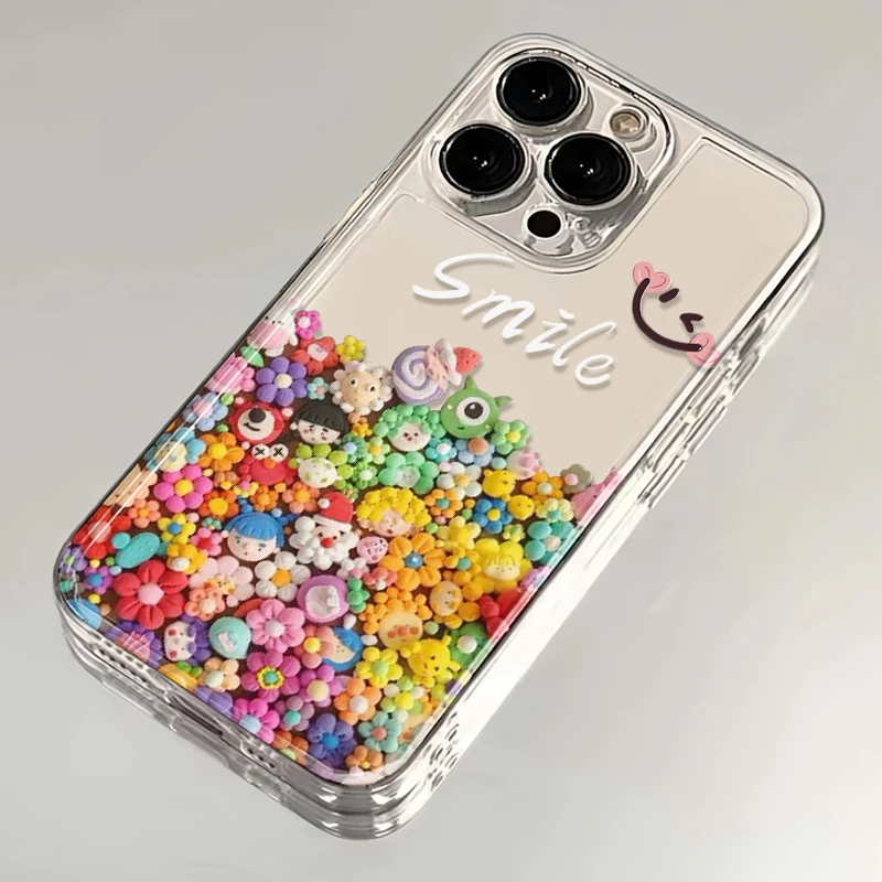 小彩泥花朵iPhone15Promax手机壳适用华为oppo/vivo软壳全包ins风