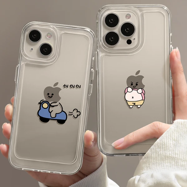 适用苹果/华为/小米/oppo/vivo手机壳新款情侣高级感小众透明全包