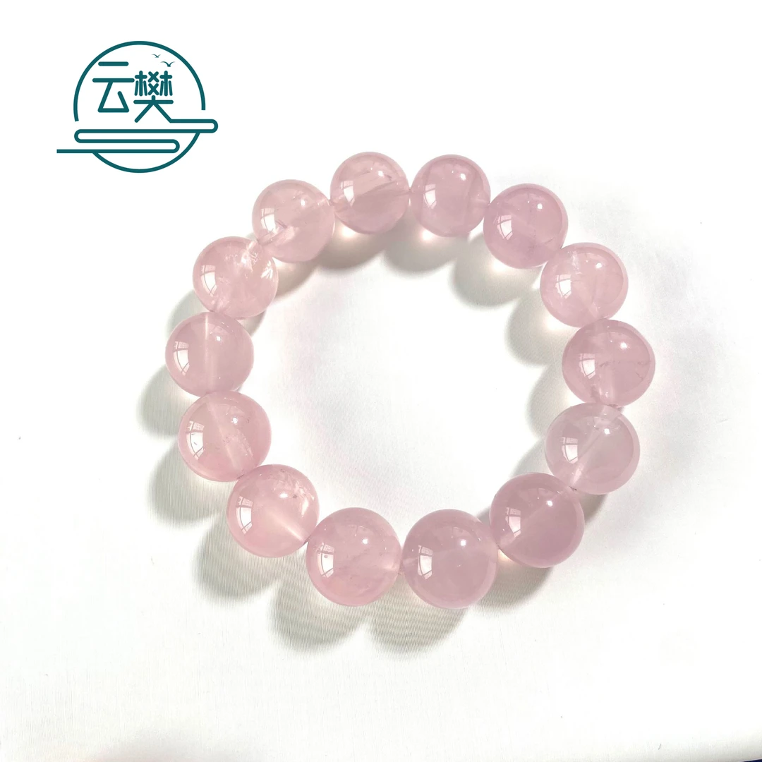 【桃花石】果冻粉水晶手链女冰种天然水晶马达加斯加马粉礼物情人节