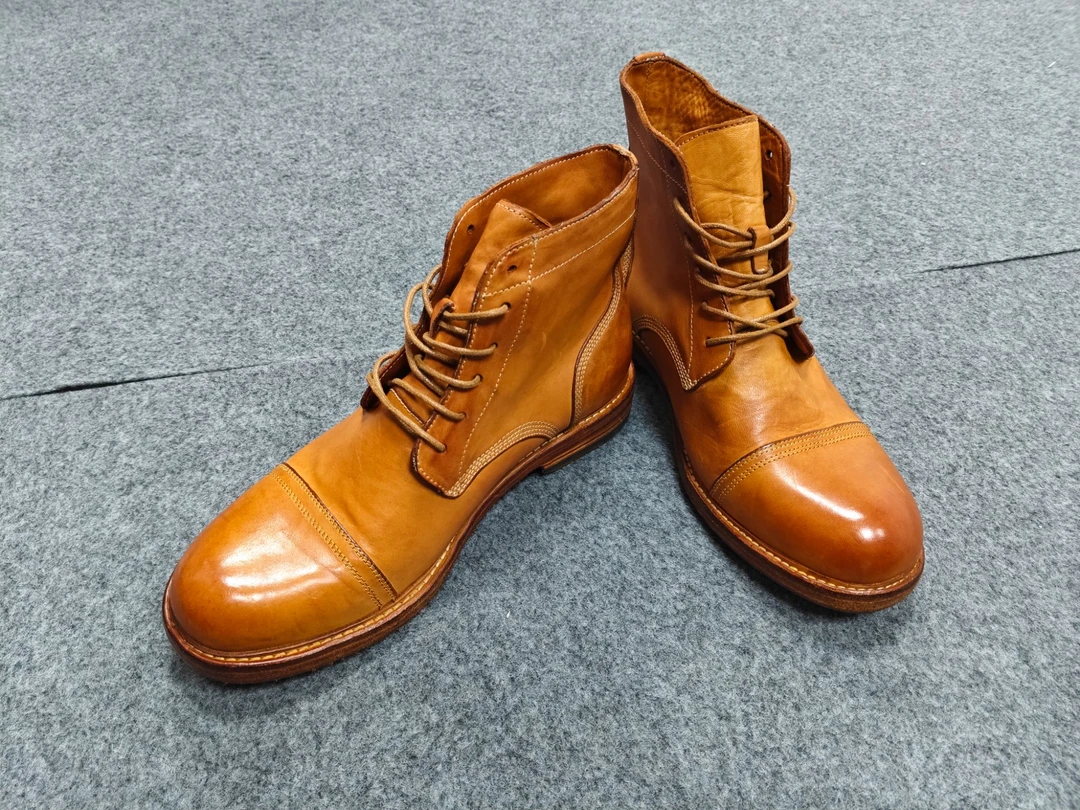 三接头高端英伦风马皮百搭休闲真皮马丁靴男皮靴皮鞋复古棕色秋冬