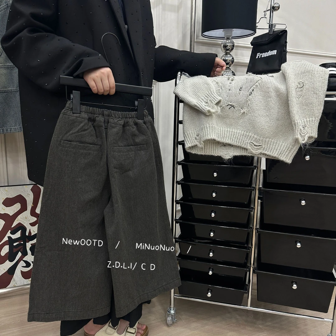 2025春季新款韩版男童时尚休闲百搭牛仔裤儿童拼接宽松长裤潮范