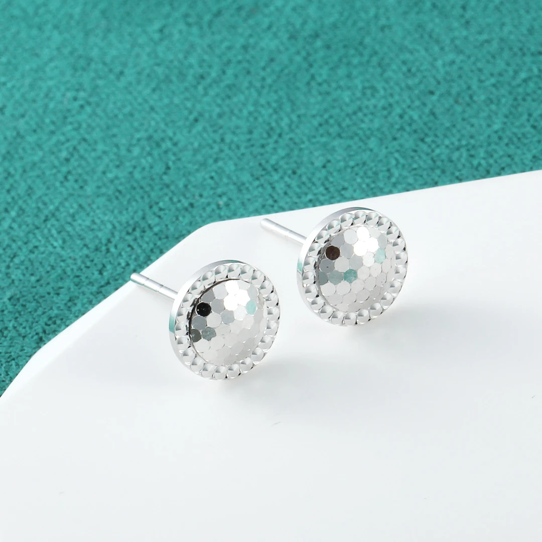 PT990 鱼鳞CT001E-2圆珠耳钉