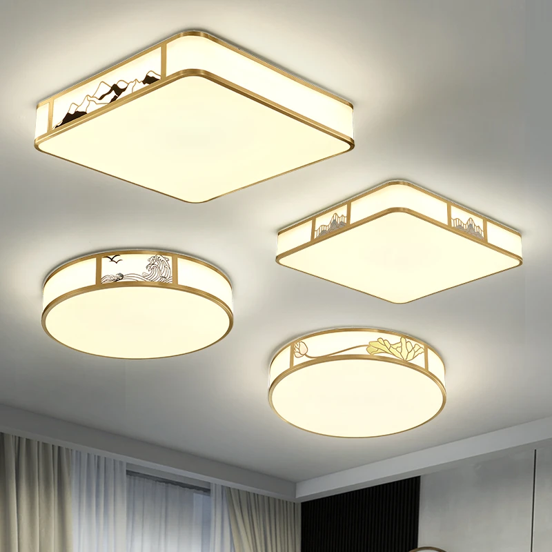 新中式全铜吸顶灯国风禅意简约大气客厅卧室书房卧室茶室灯