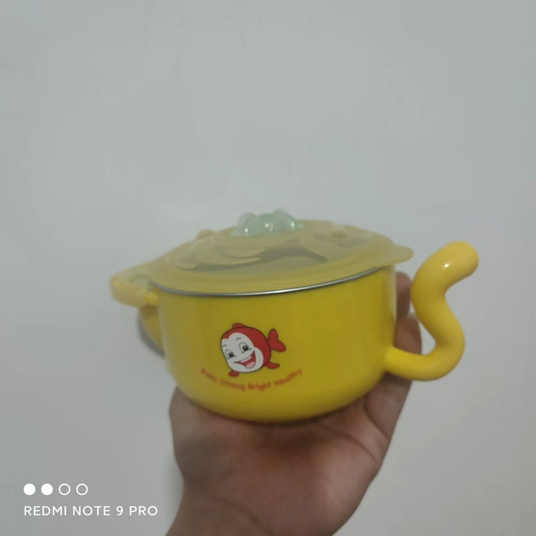 外贸款儿童辅食碗 不锈钢注水保温辅食餐碗