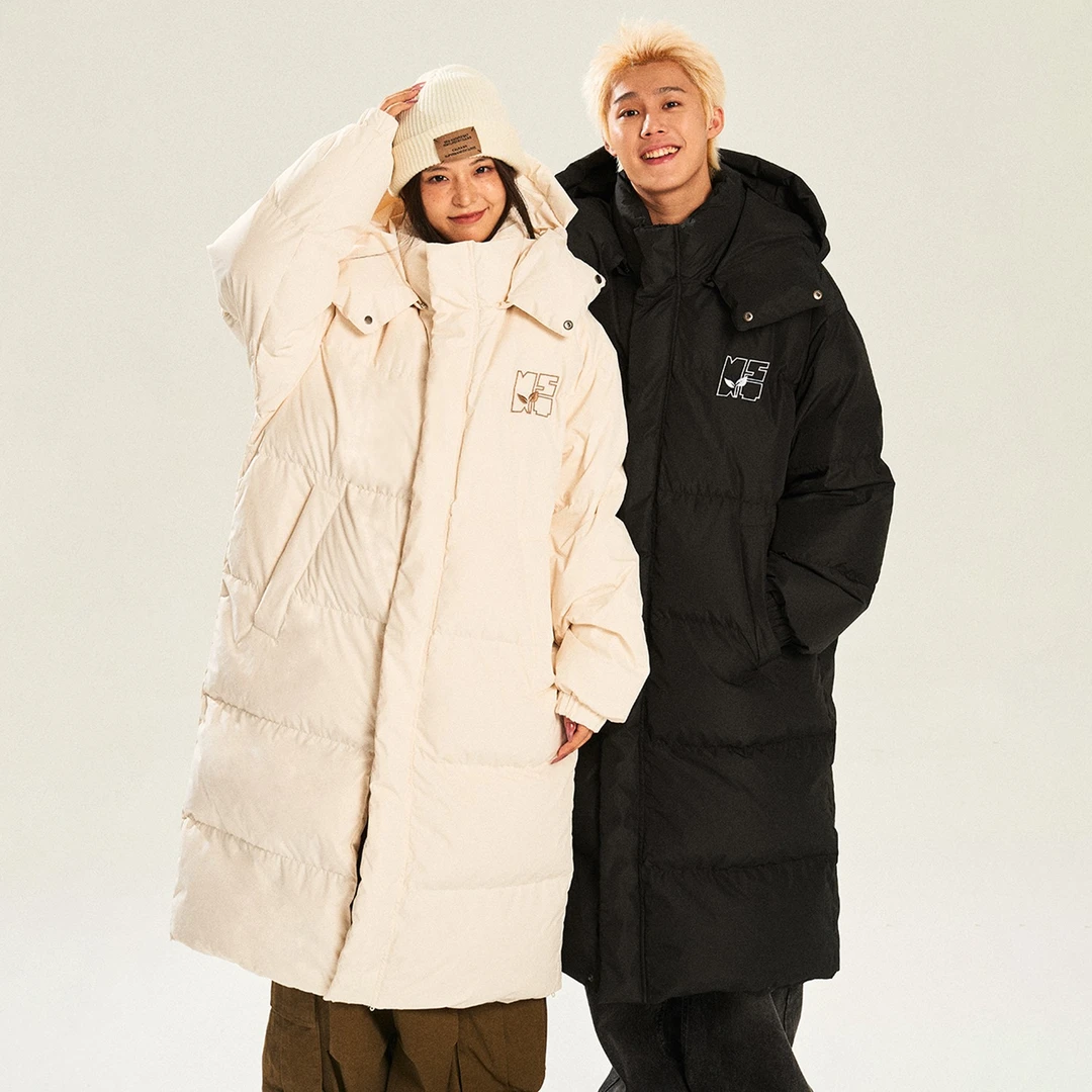 NSTNEW START发芽计划潮牌设计字母百搭长款连帽情侣保暖羽绒服女
