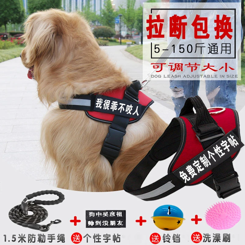 狗狗牵引绳胸背带绳狗链大中小型犬遛狗泰迪金毛阿拉哈士奇项圈
