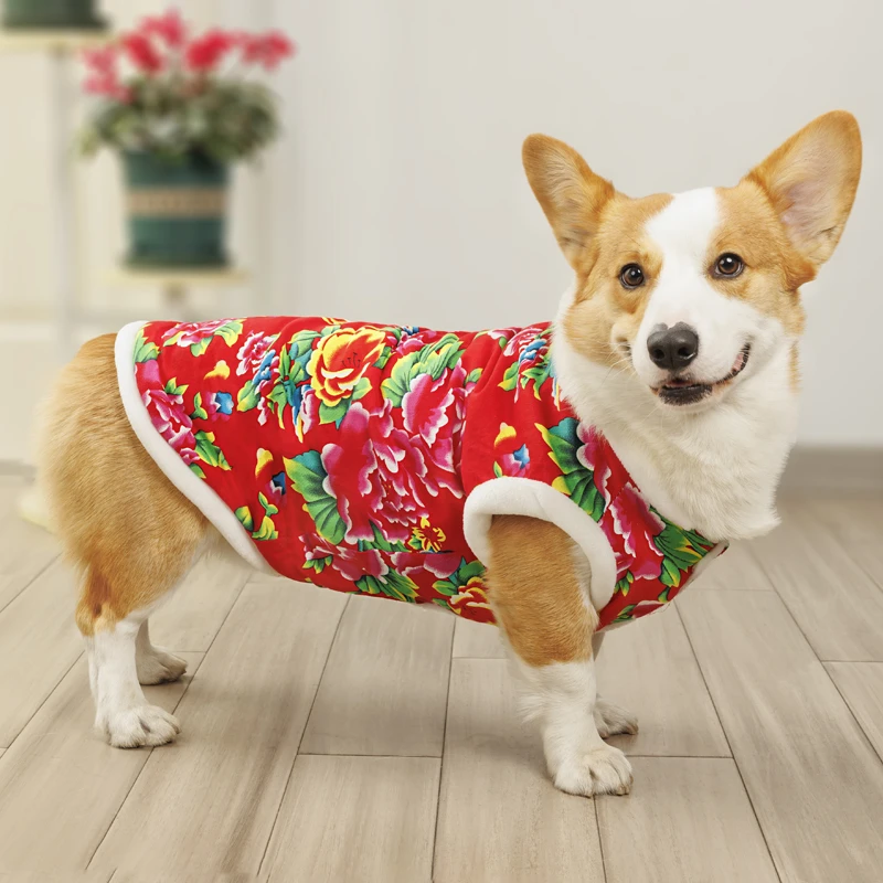 宠物狗狗衣服秋冬款加绒加厚四脚衣猫咪泰迪比熊柯基小中大型犬