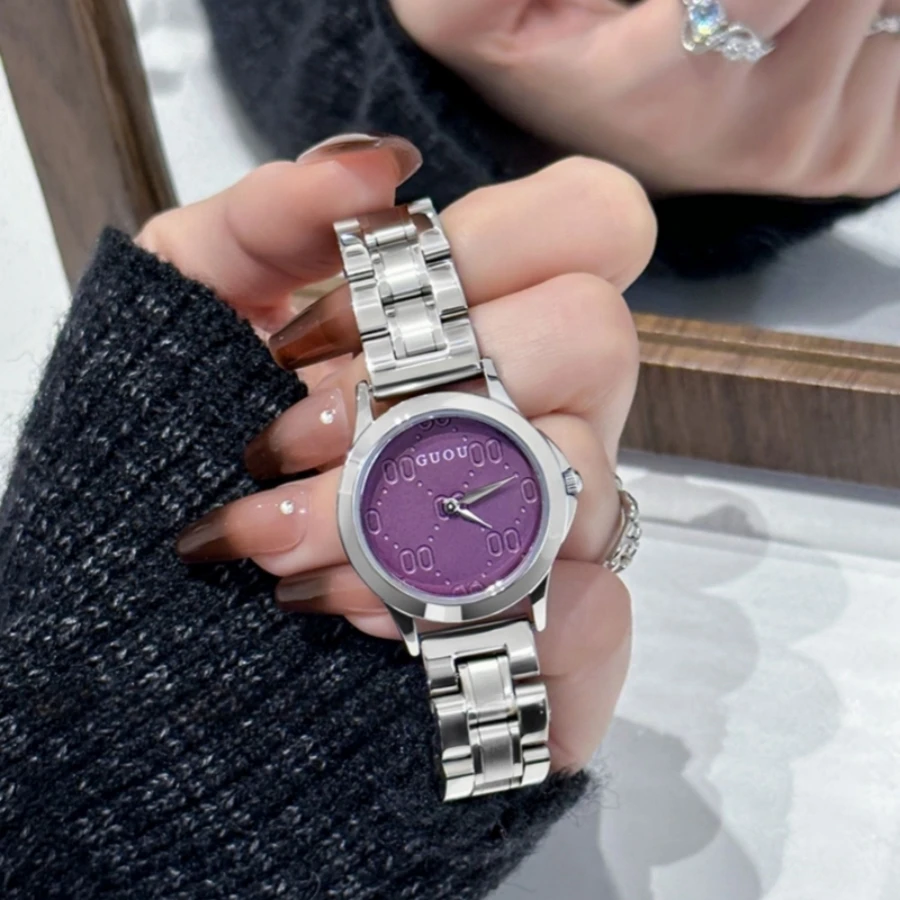 GUOU/古欧气质女表手表轻奢百搭防水情侣学生表腕表时尚女款简约