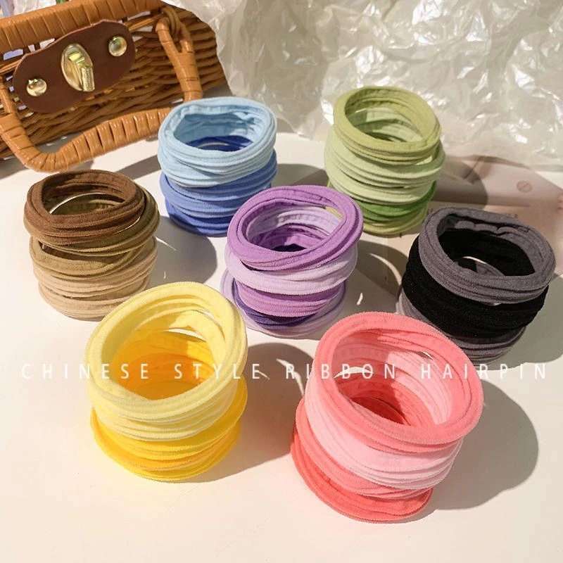 高弹力渐变色头绳女扎头发橡皮筋韩式耐用高马尾发圈简约气质头饰